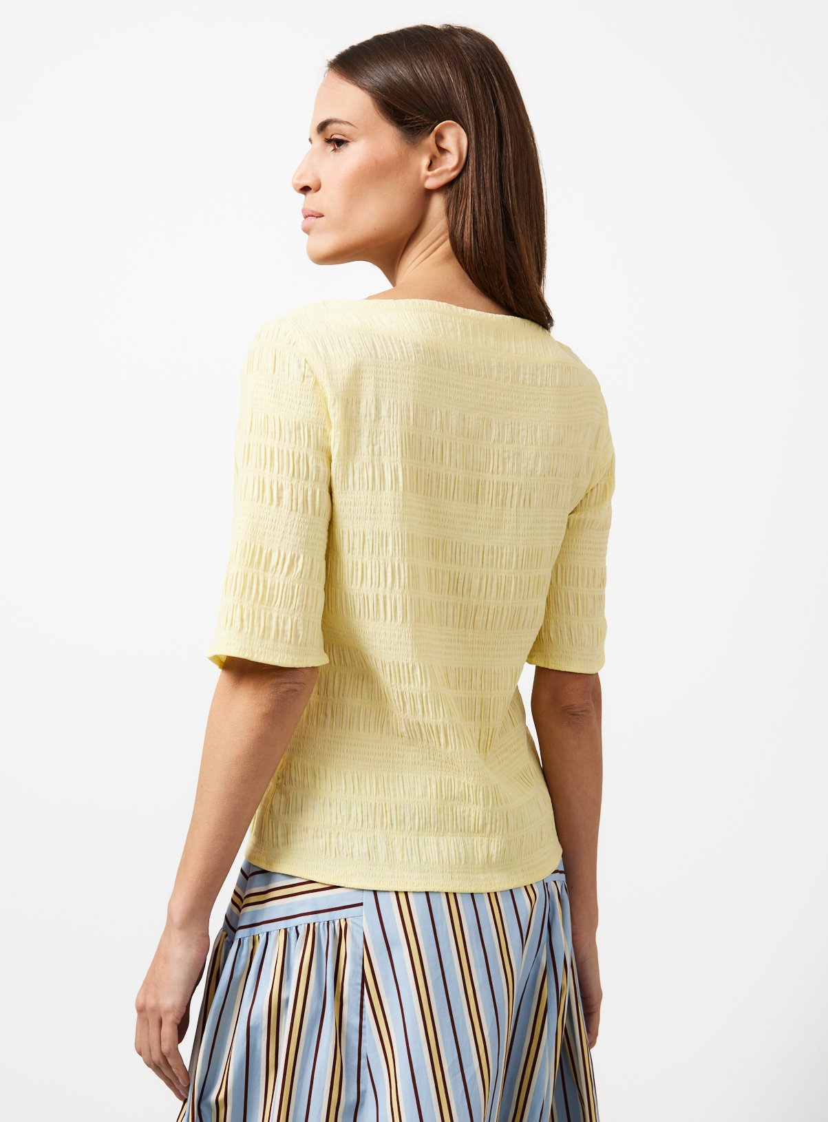 Yellow Textured Stripe Co-ord Top 6 - Image 4 thumbnail